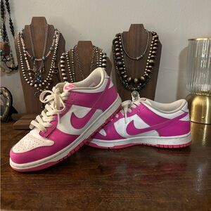 Nike Women's Fuchsia and White Sneakers